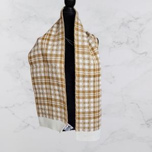 NWT Timberland women's gold and cream plaid scarf
